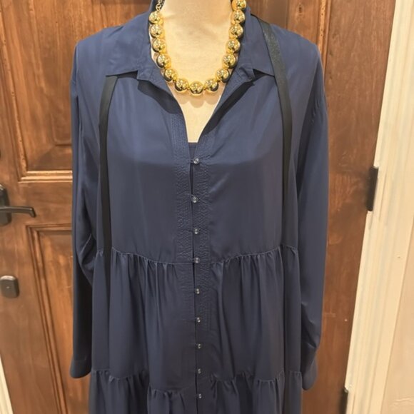 Johnny Was Tiered Wanderer Sapphire Dress(Slip) - Picture 2 of 8